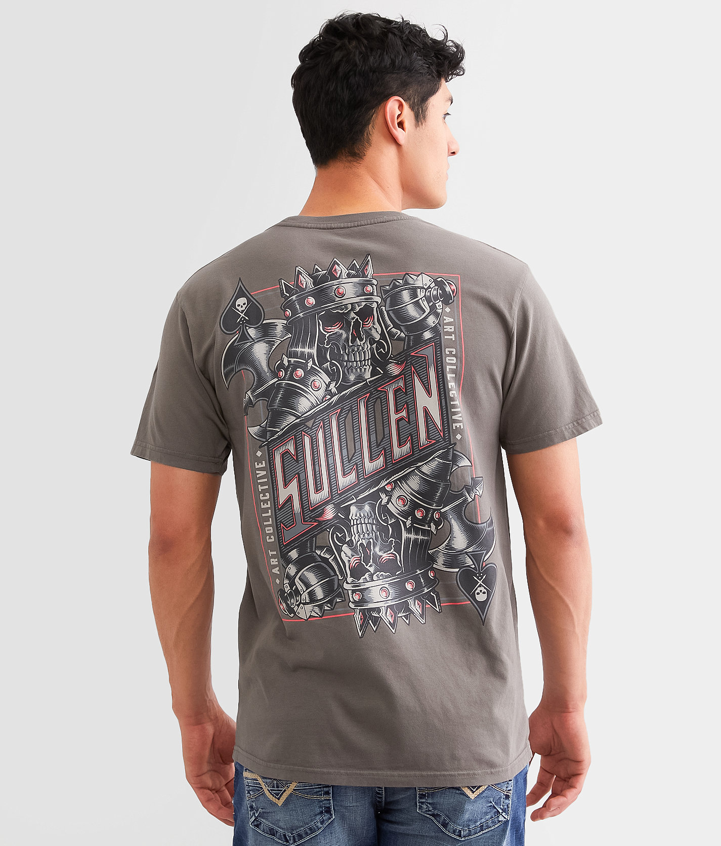Sullen King Of Spades T-Shirt - Men's T-Shirts in Gunmetal