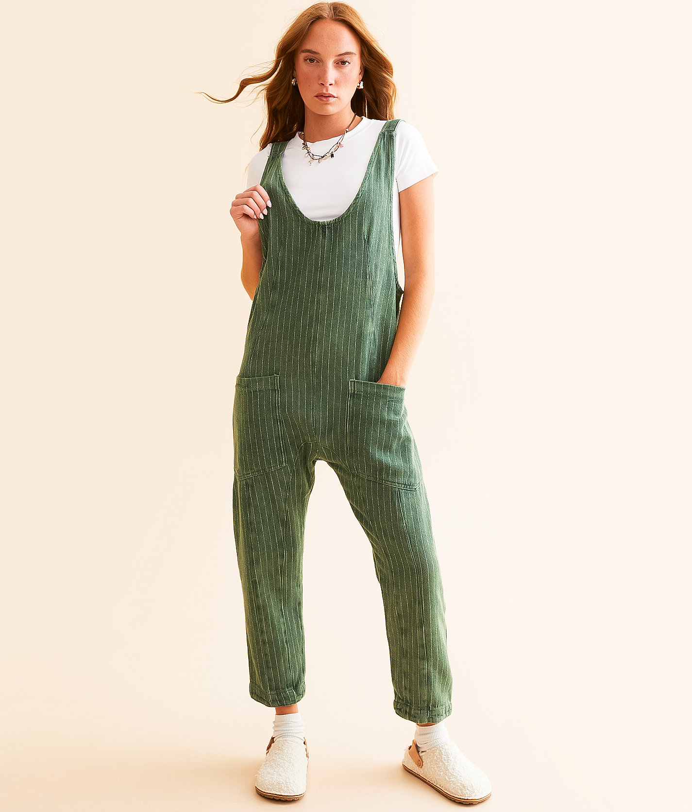 Free People High Roller Overall Jumpsuit - Women's Rompers & Jumpsuits in Escalades Stripe