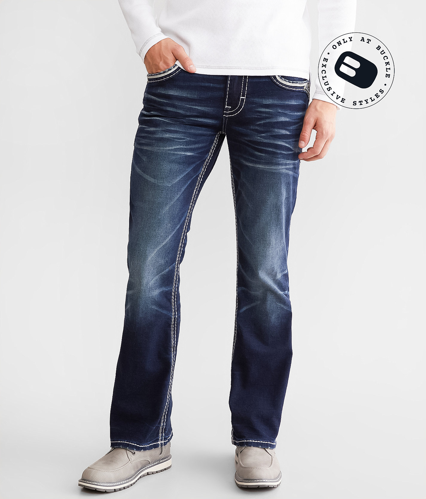 Rock Revival Morrie Slim Boot Stretch Jean - Men's Jeans in Morrie SB203