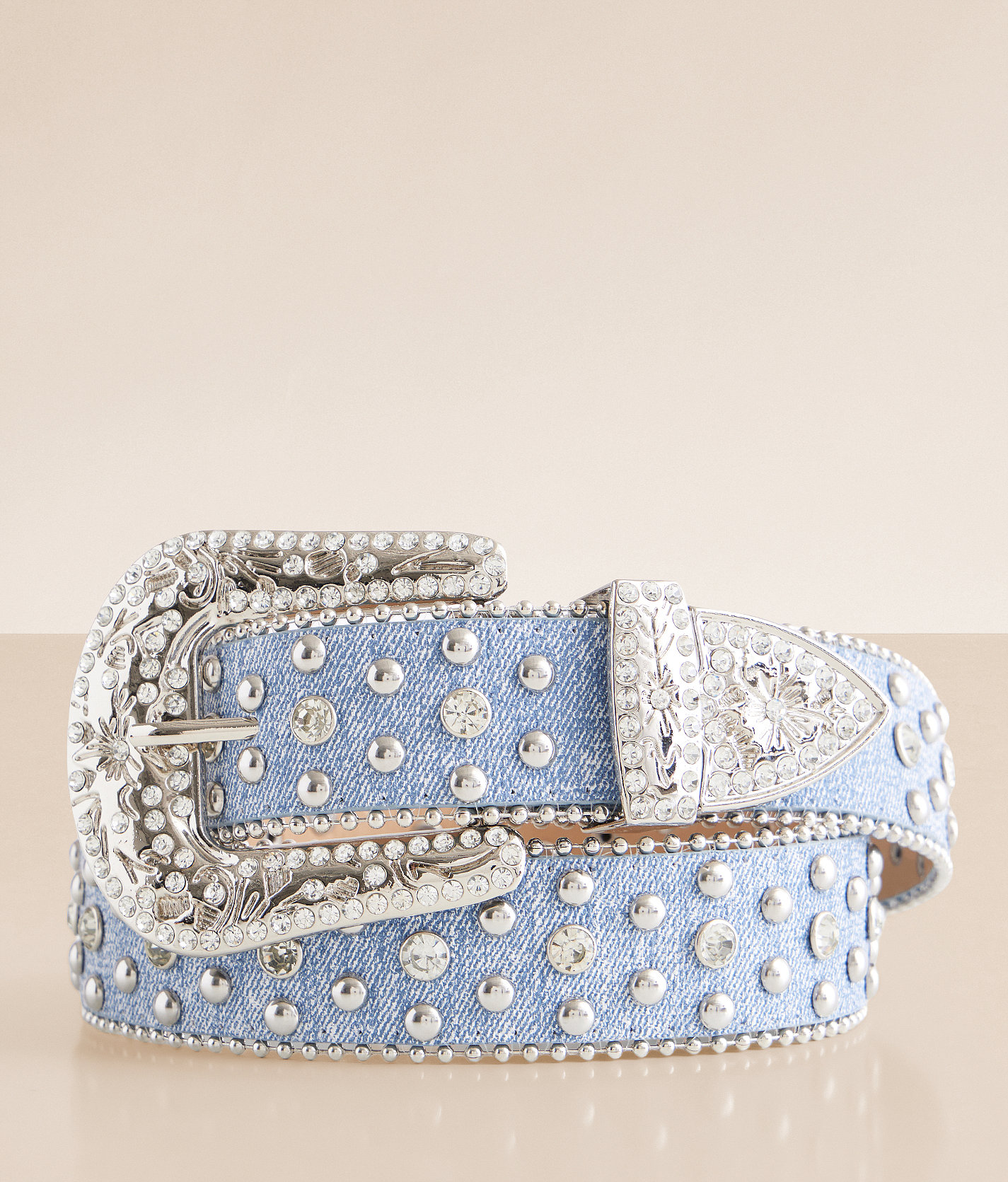 BKE Denim Glitz Belt - Women's Belts in Silver