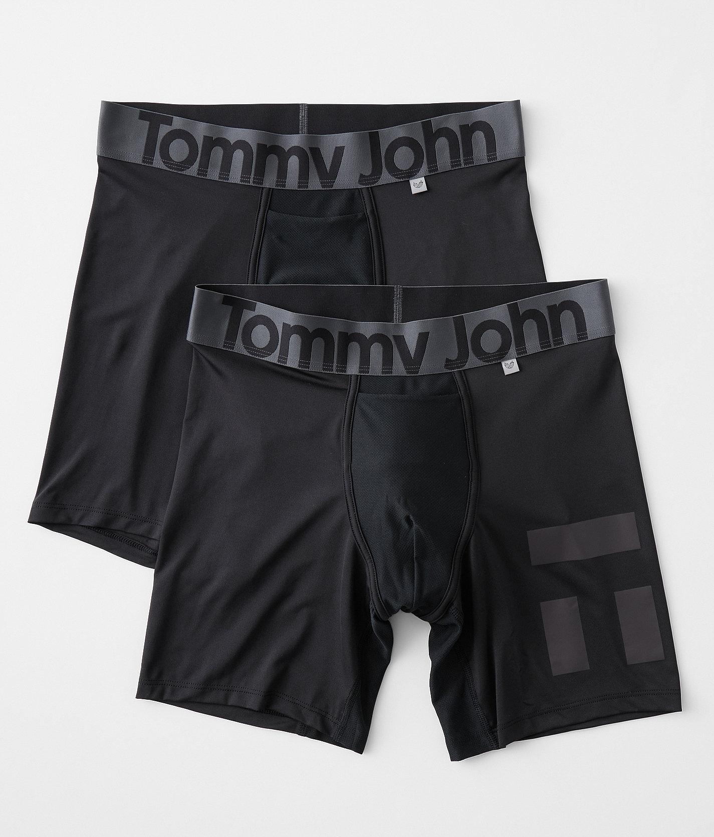 Tommy John® 2 Pack 360 Sport Stretch Boxer Brief - Men's Boxer Briefs in Black Double