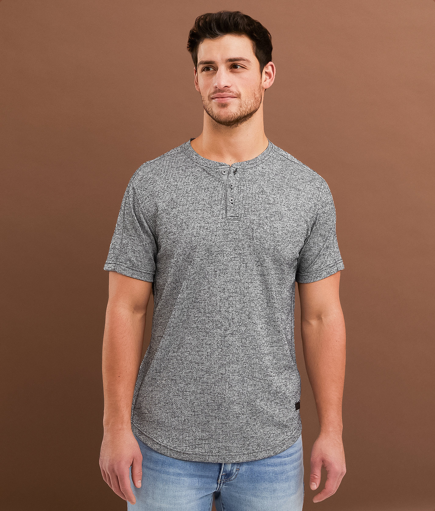 Outpost Makers Textured Henley - Men's T-Shirts in Black