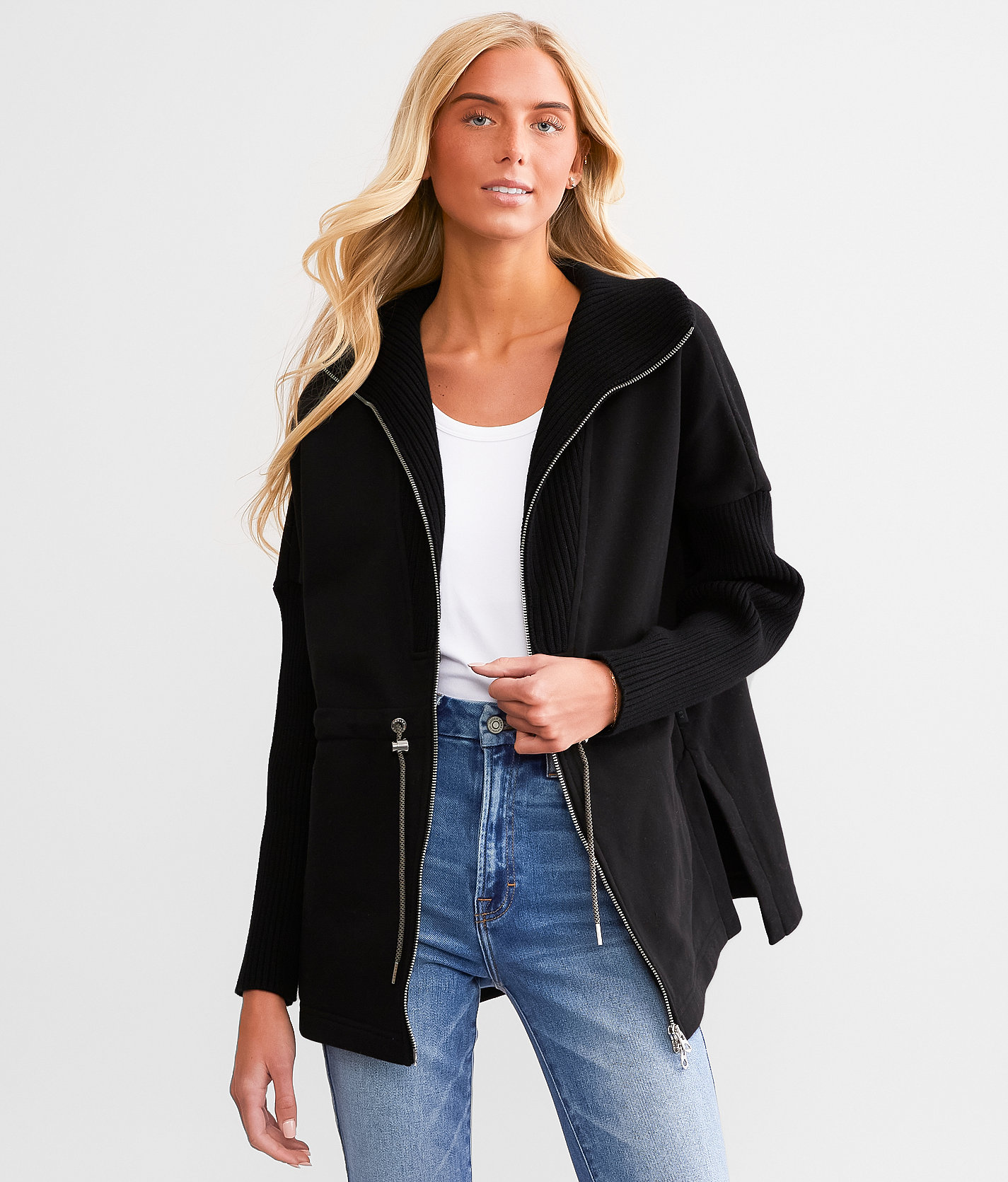 Varley Cotswold Longline Sweat Cardigan - Women's Activewear in Black