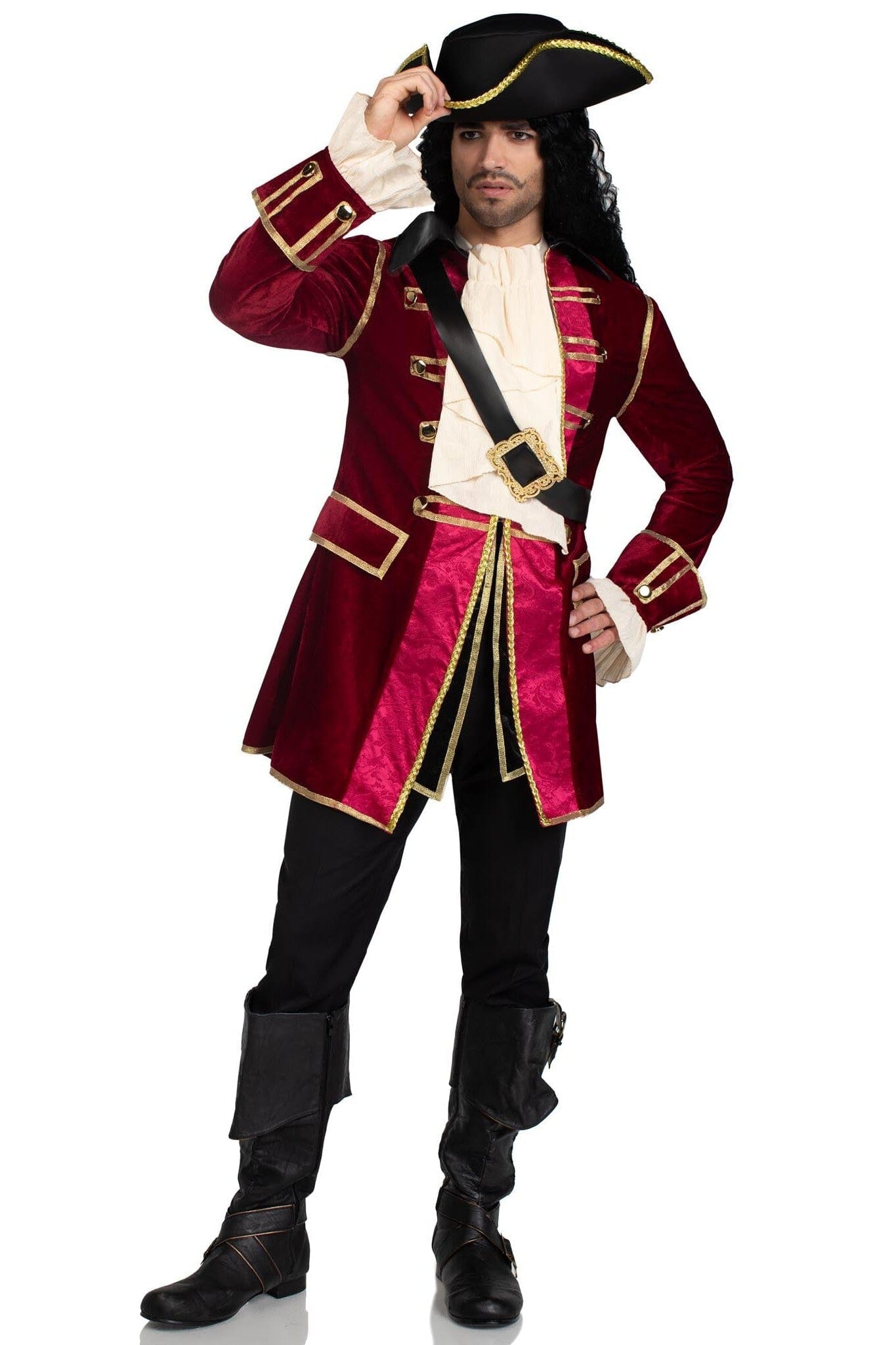 4 Piece Pirate Captain Costume Set