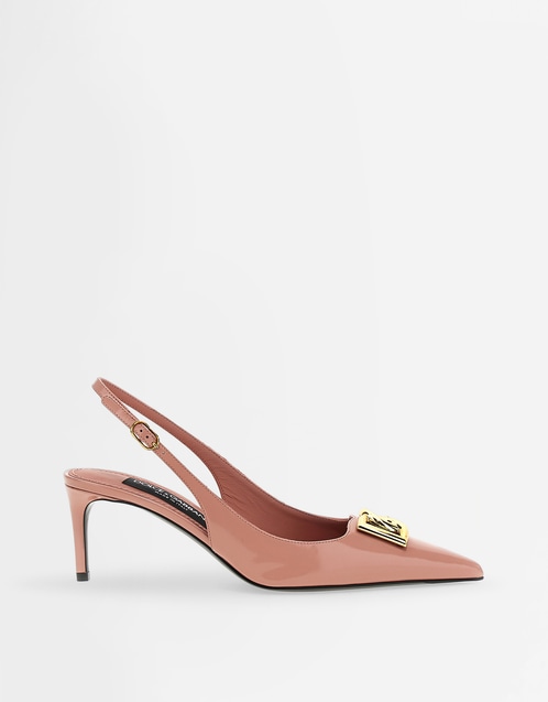 Lollo Calfskin Pointed-Toe Slingback Pumps
