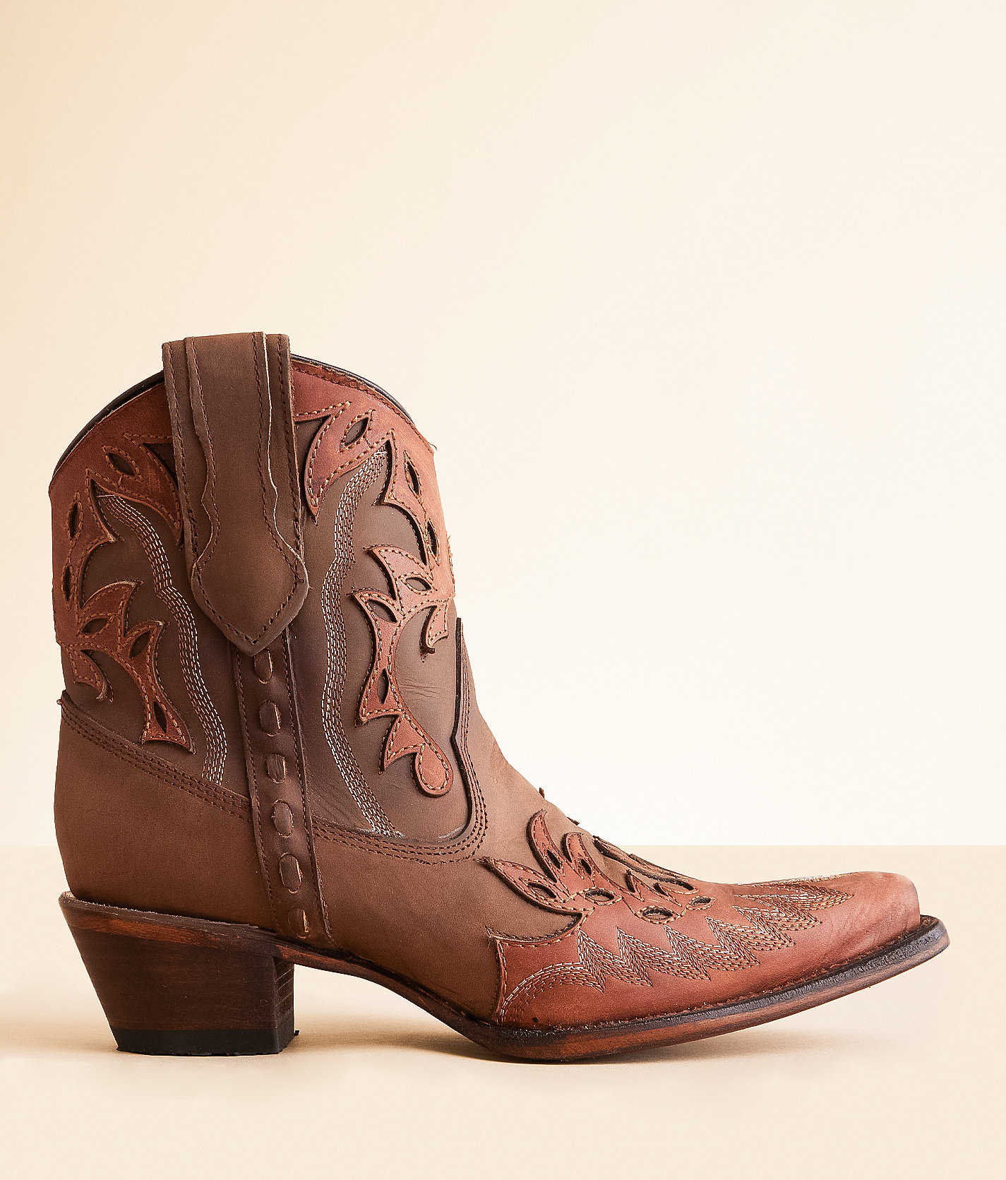 Circle G by Corral Embroidered Overlay Western Leather Boot - Women's Shoes in Cognac