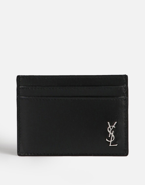 Men's Tiny Cassandre East/West Matte Calfskin Cardholder