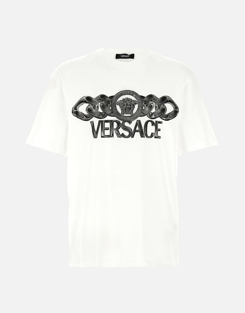 Men's Medusa On Chain Printed Cotton Short-Sleeved T-Shirt