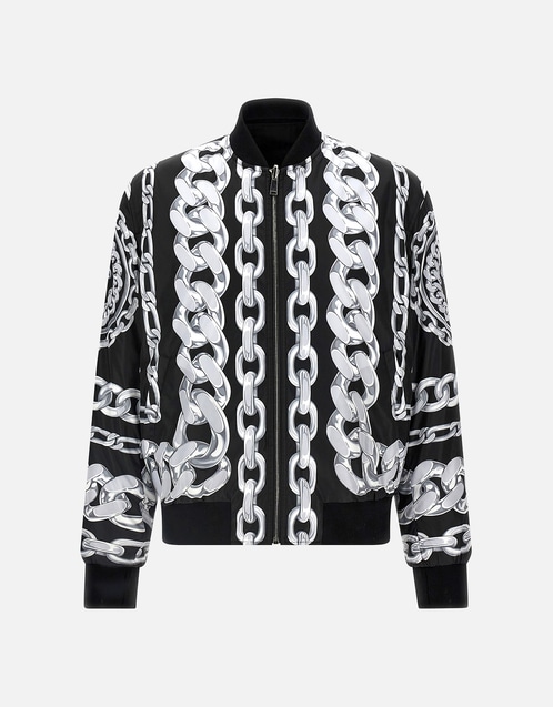 Men's Medusa Chains Reversible Bomber Jacket