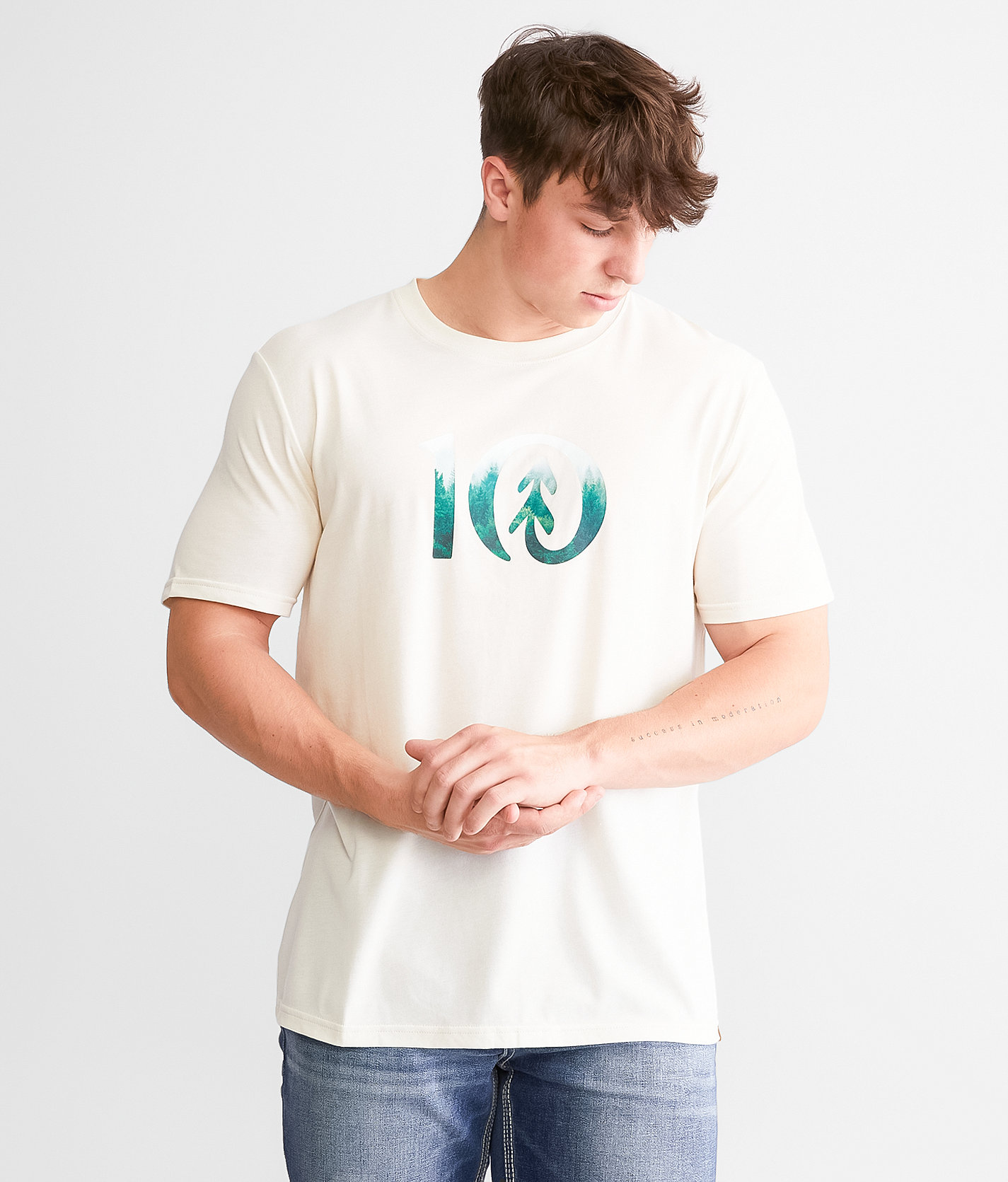 tentree Forest T-Shirt - Men's T-Shirts in Vintage White Forest Gree