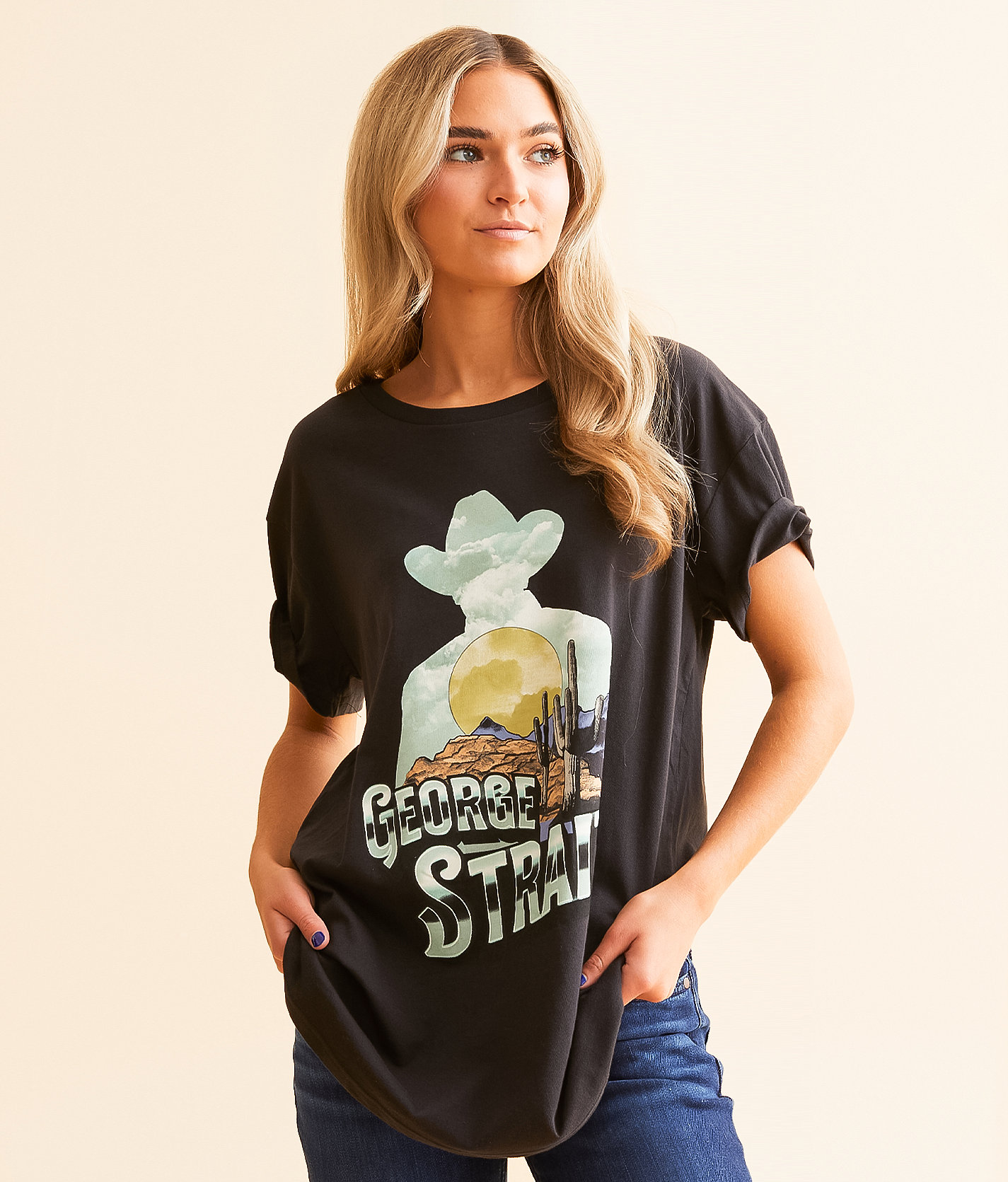 Wrangler® George Strait Band T-Shirt - Women's T-Shirts in Washed Black