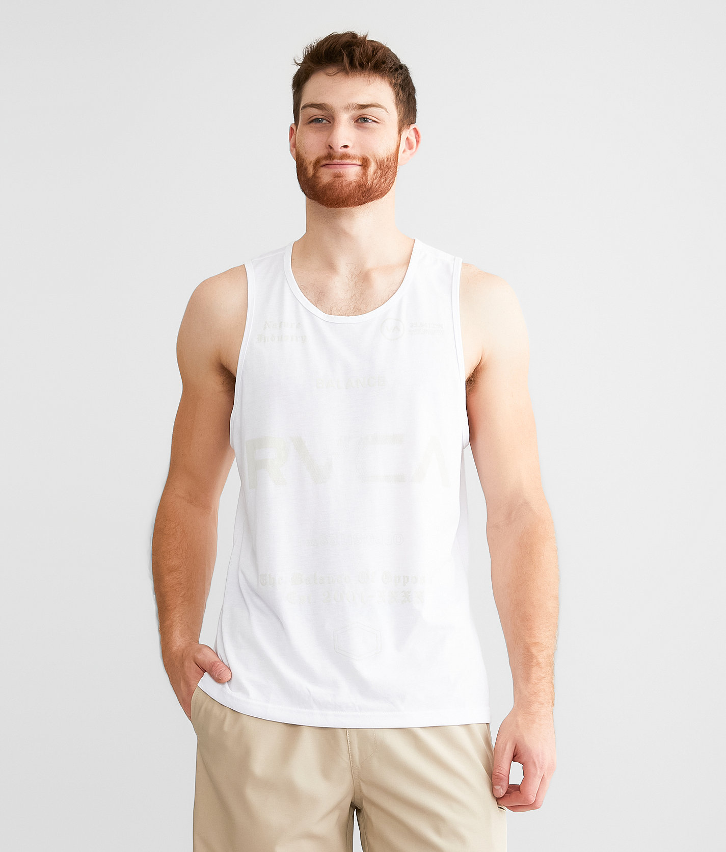 RVCA All Brand Sport Tank Top - Men's Tank Tops in White