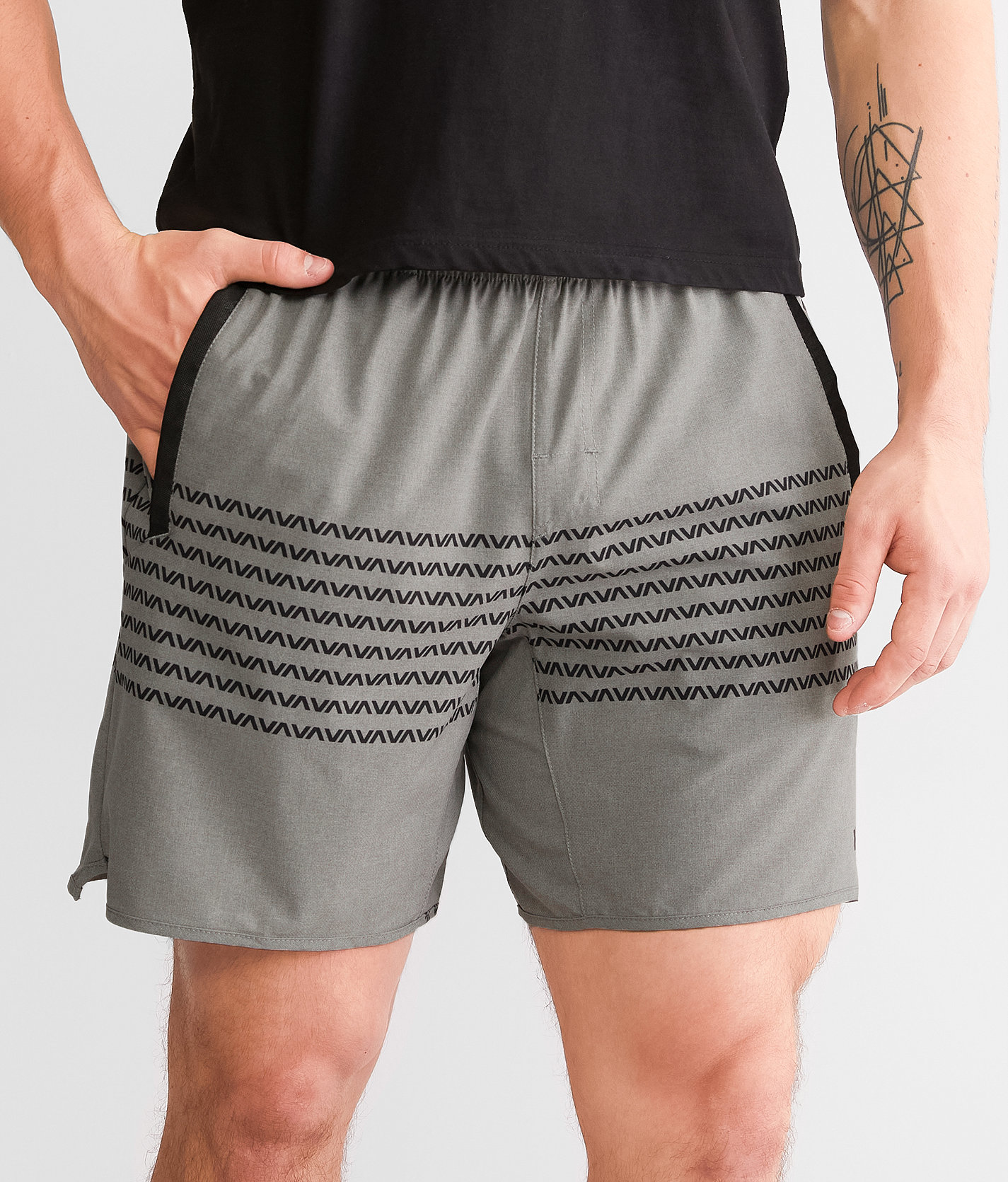RVCA Yogger Stretch Short - Men's Shorts in Heather Grey VA Band