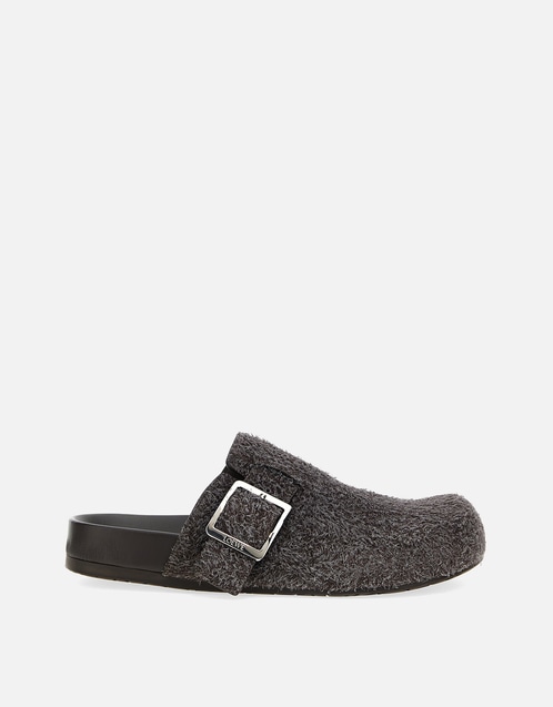 Men's Ease Buckle Brushed Suede Mules