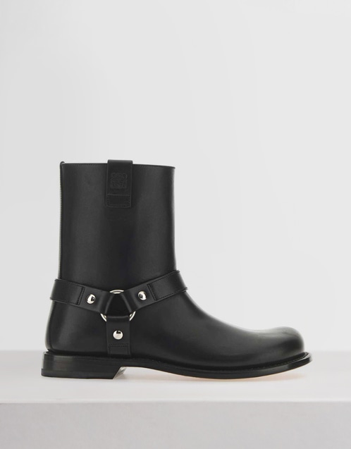 Campo Biker Calfskin Flats Ankle Boots