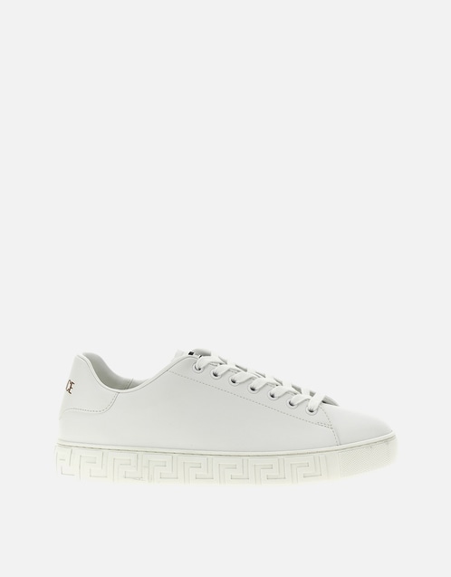 Greca Leather-Effect Fabric Sneakers