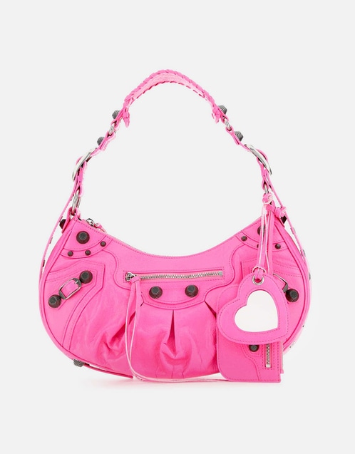 Fluo Pink Nappa Leather Le Cagole S Shoulder Bag