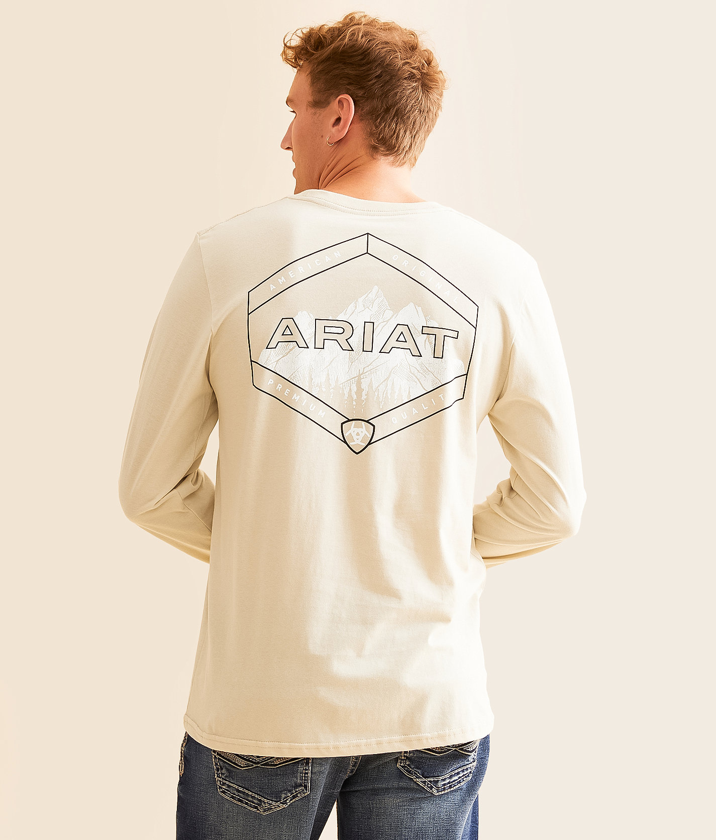Ariat Dustry Ridge Hex T-Shirt - Men's T-Shirts in Natural