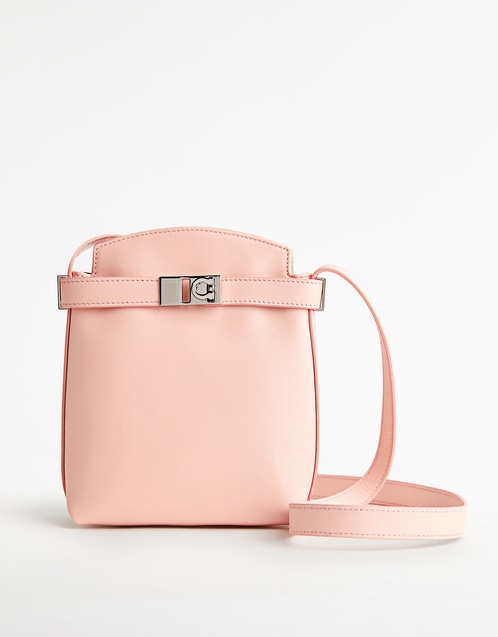 Calf Leather Metal Buckle Crossbody Phone Bag