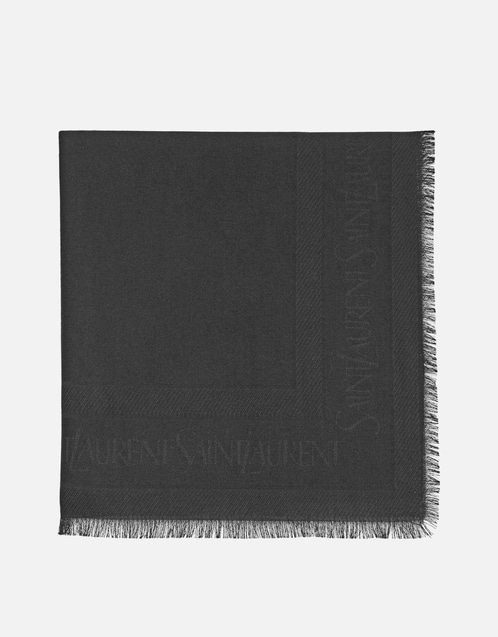 Men's Wool Jacquard Logo Scarf