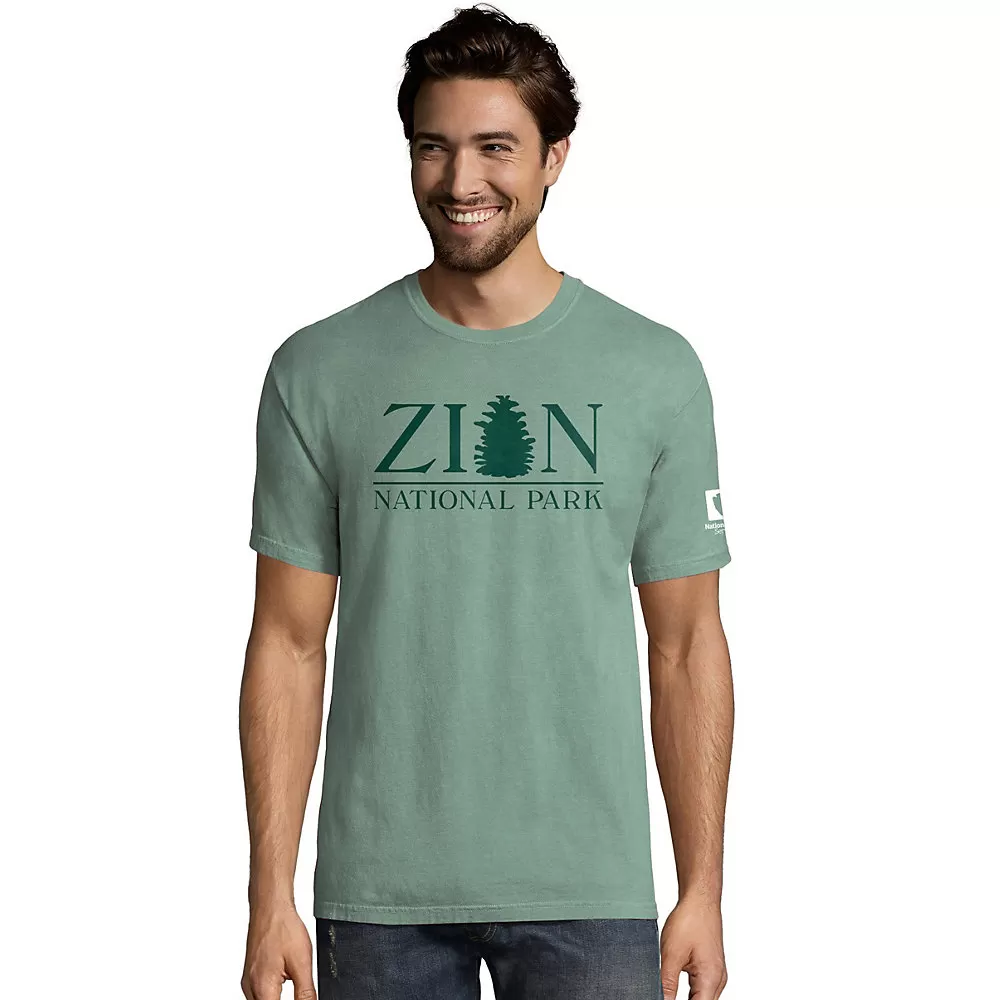 Hanes Mens ComfortWash Zion National Park Short Sleeve Tee