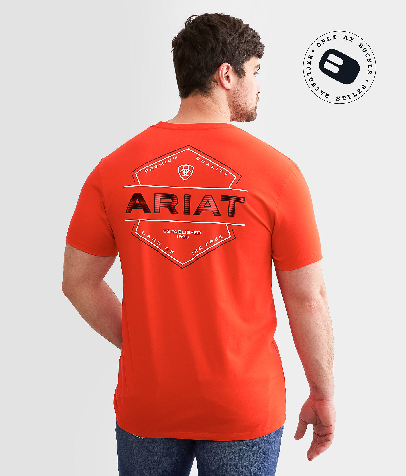 Ariat Minimal Premium T-Shirt - Men's T-Shirts in Flame Scarlet