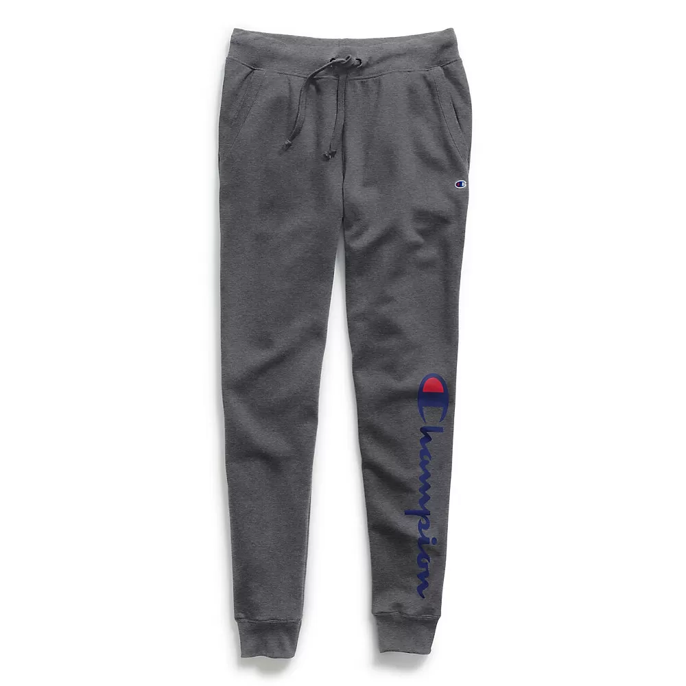 Champion Womens Powerblend Fleece Joggers, Vertical Logo