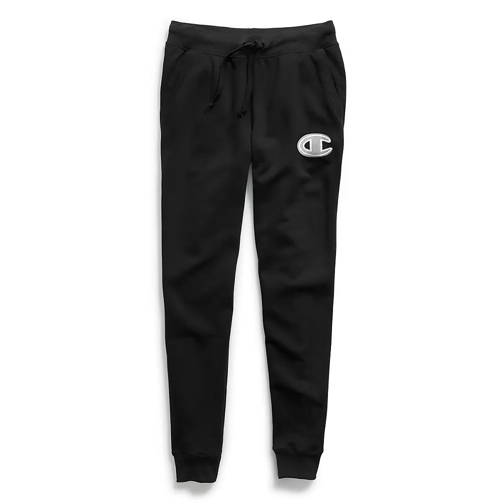 Champion Womens Powerblend Fleece Joggers, Chainstitch C Logo