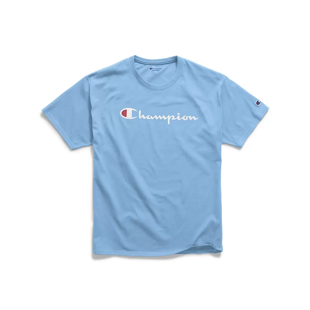 Champion Mens Graphic Jersey Tee, Script Logo