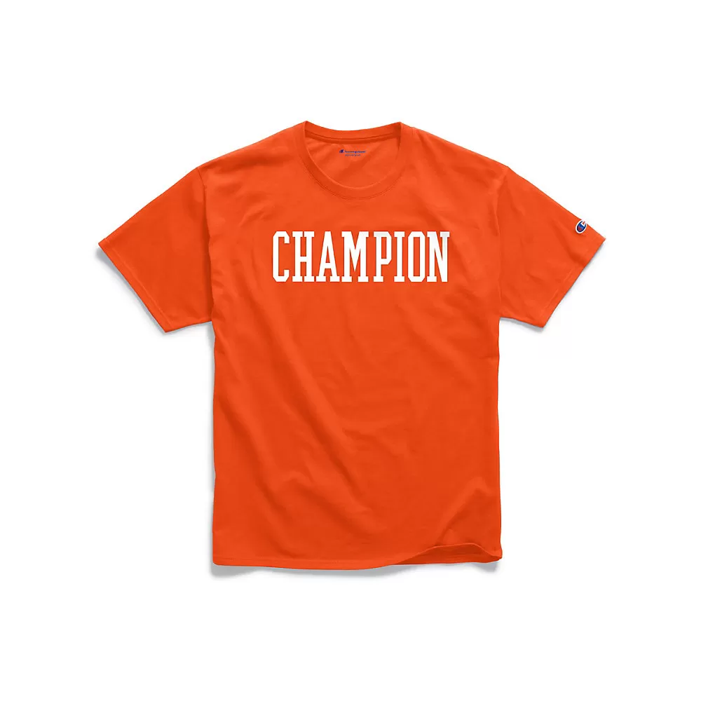 Champion Mens Classic Jersey Tee, Block Logo