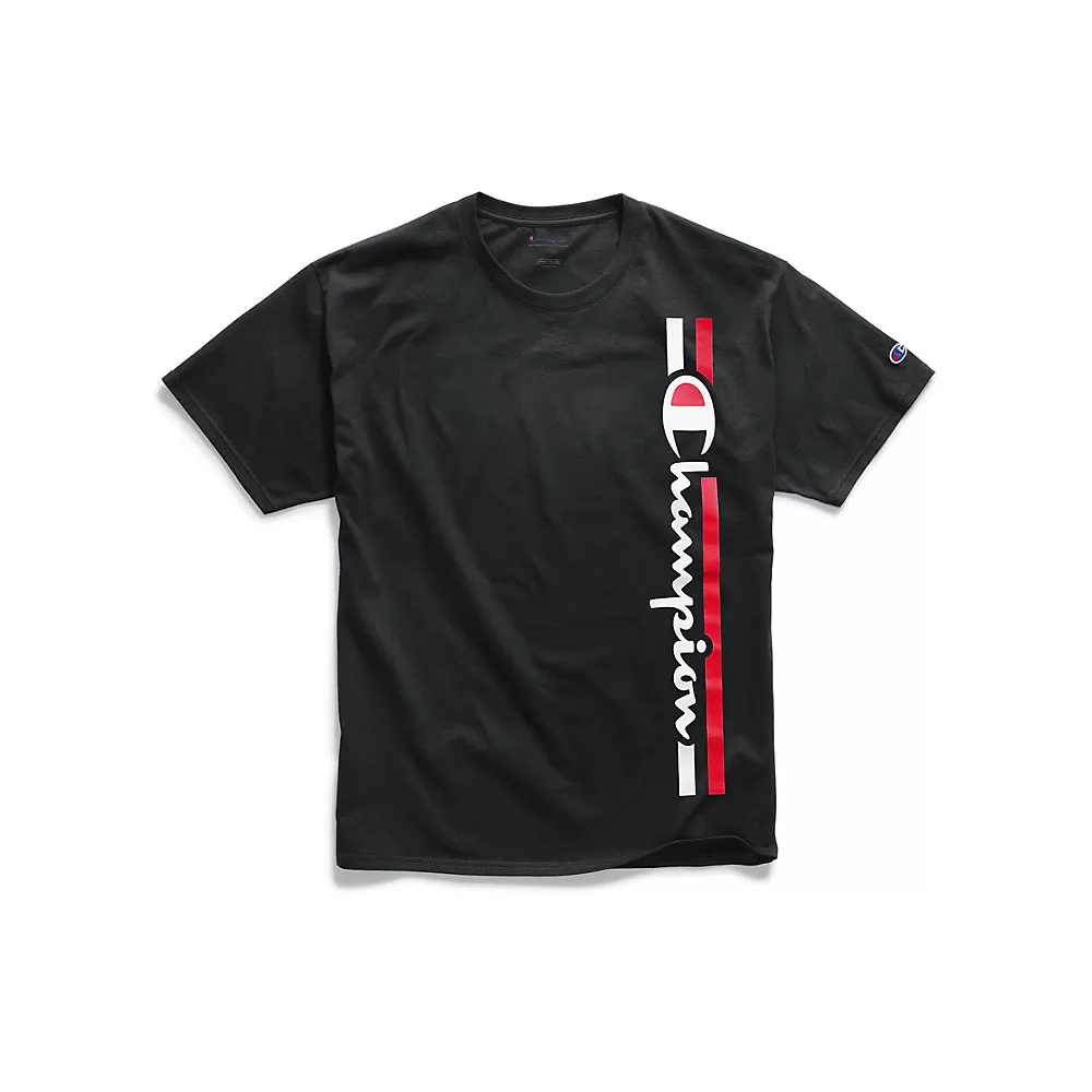 Champion Mens Classic Jersey Tee, Vertical Logo