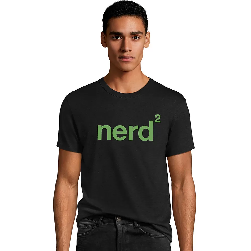 Hanes Mens Nerd Squared Graphic Tee