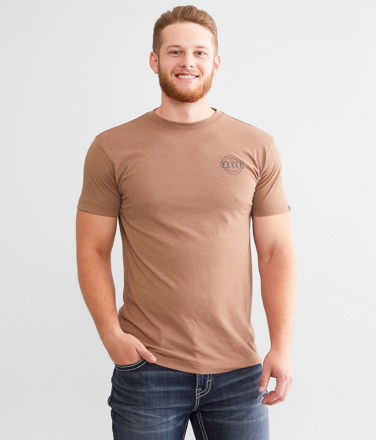 Veece Tri Harder T-Shirt - Men's T-Shirts in Brick Heather