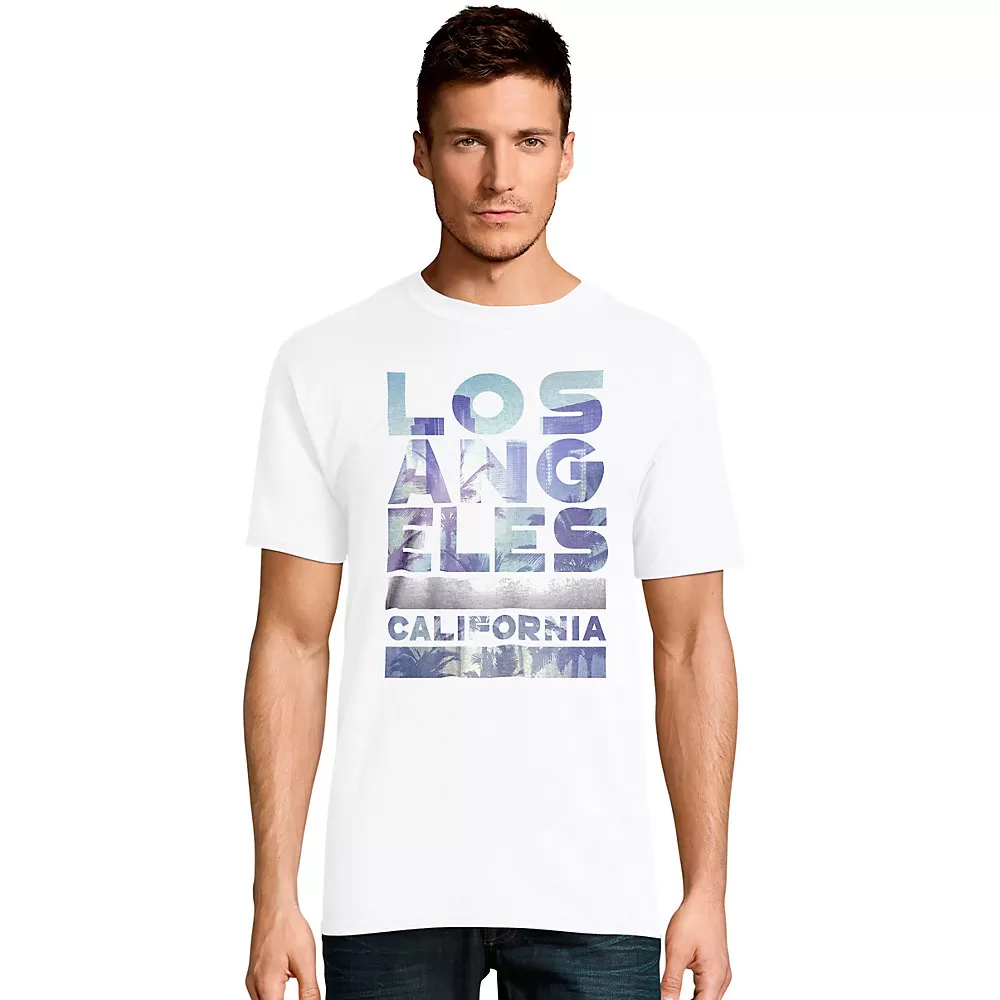 Hanes Mens Los Angeles Photo Fill Graphic Tee
