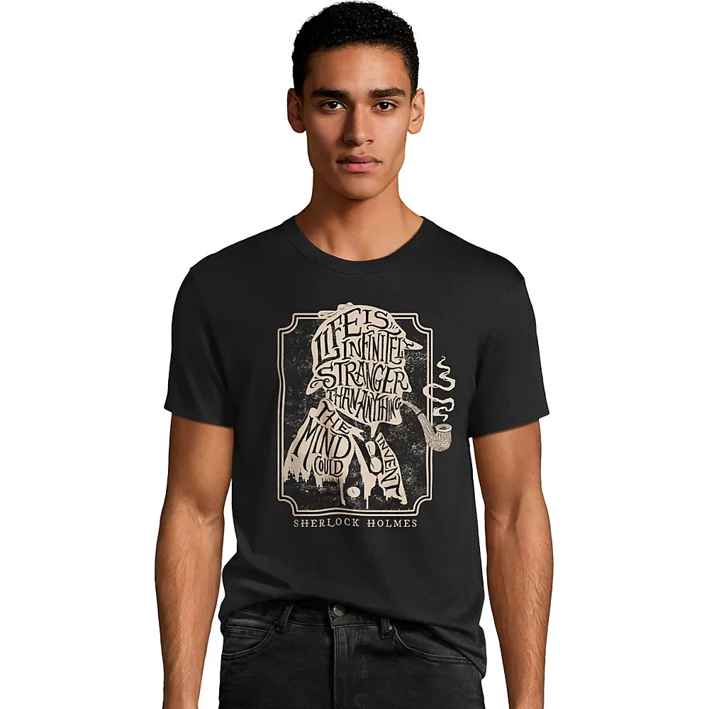 Haness Mens Sherlock Holmes Graphic Tee
