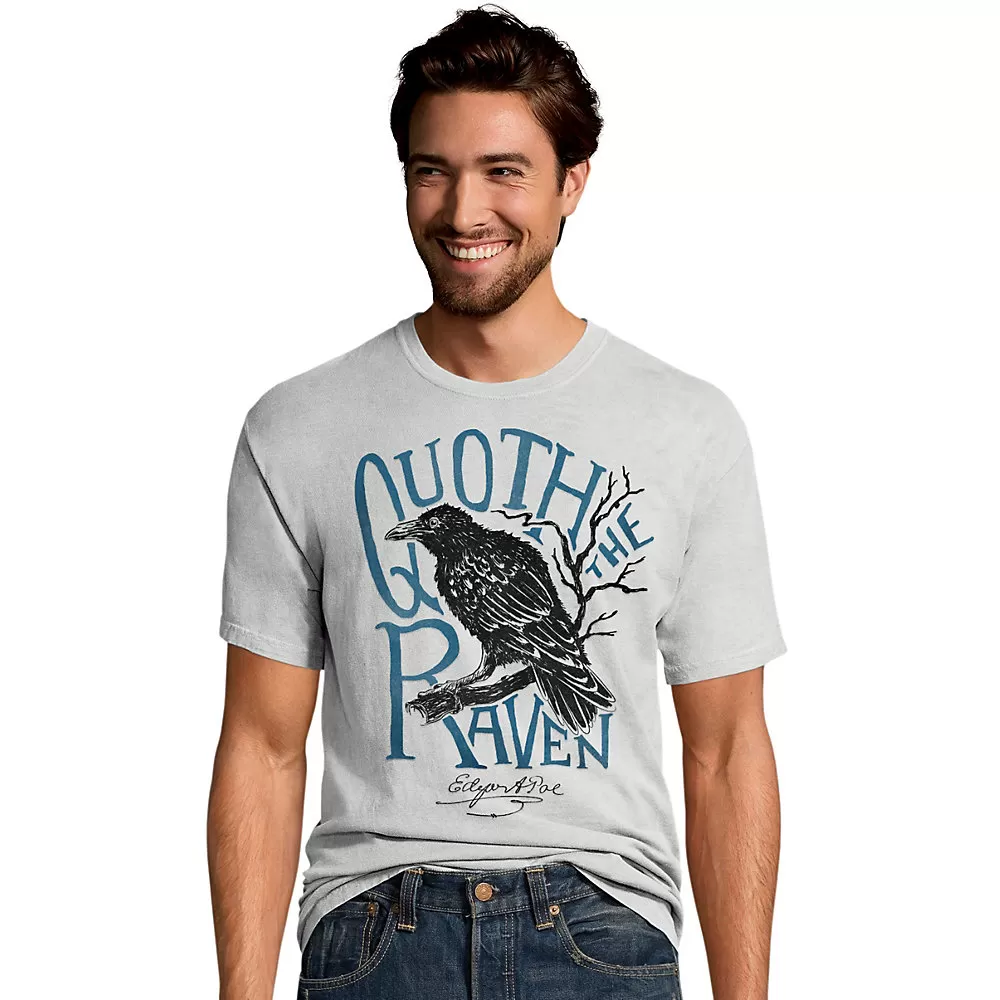 Hanes Mens Edgar Allen Poe Graphic Tee