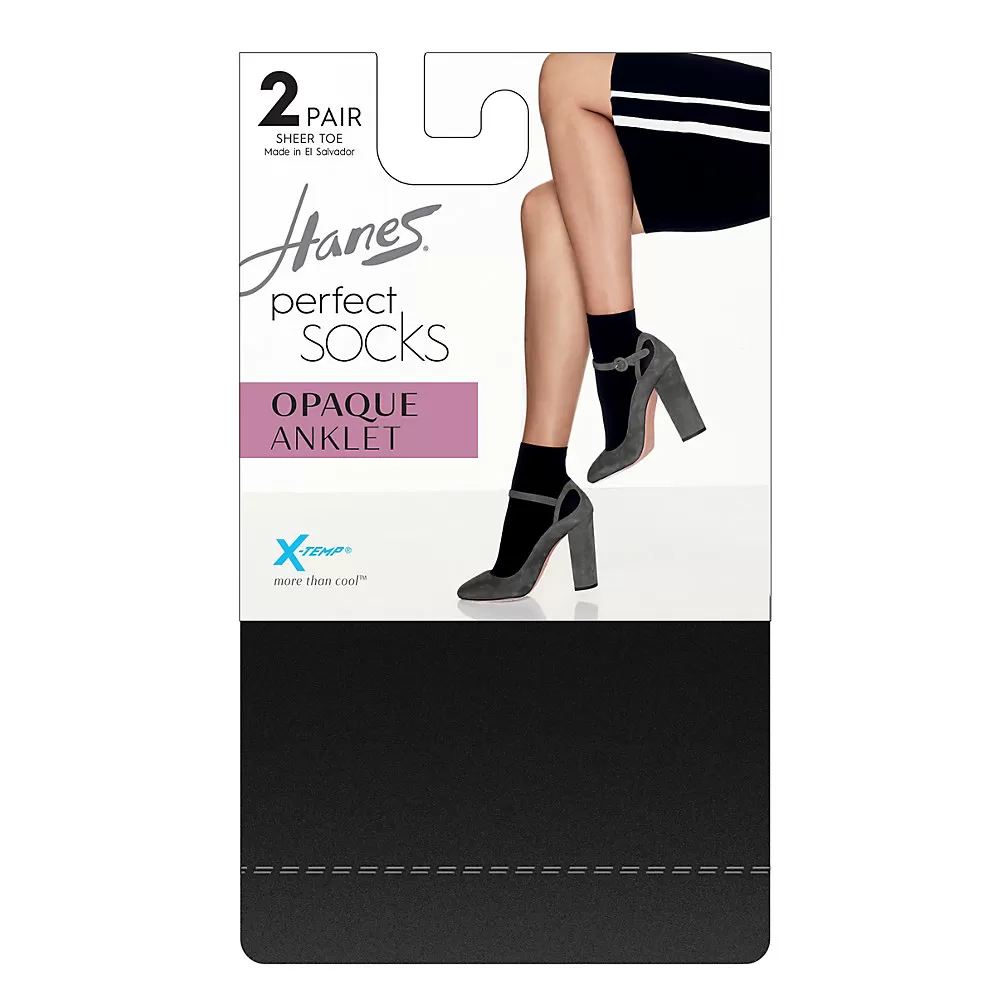 Hanes Perfect Socks Opaque Anklet P2 ST