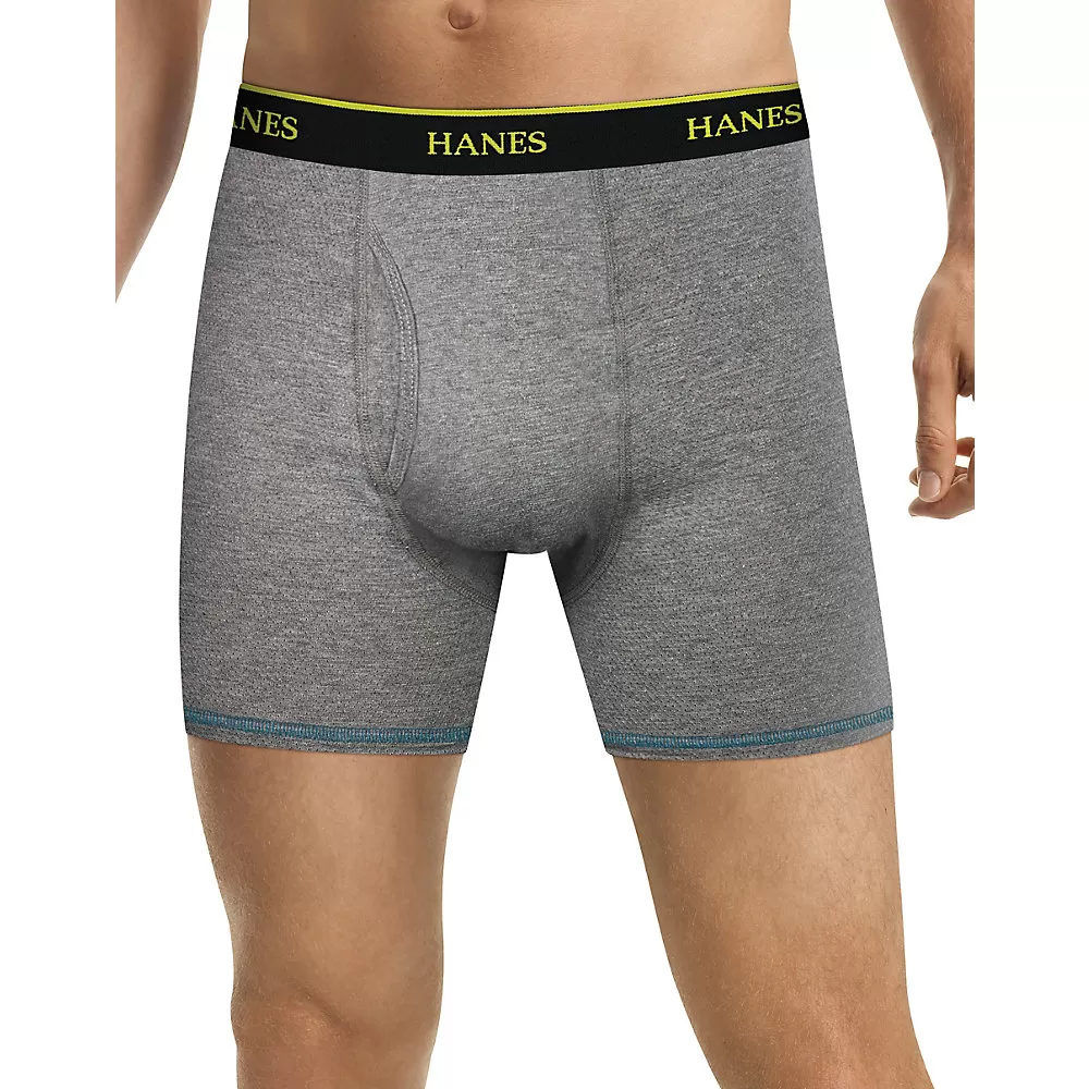 Hanes Mens FreshIQ Cool Comfort Breathable Mesh Boxer Brief 4-Pack