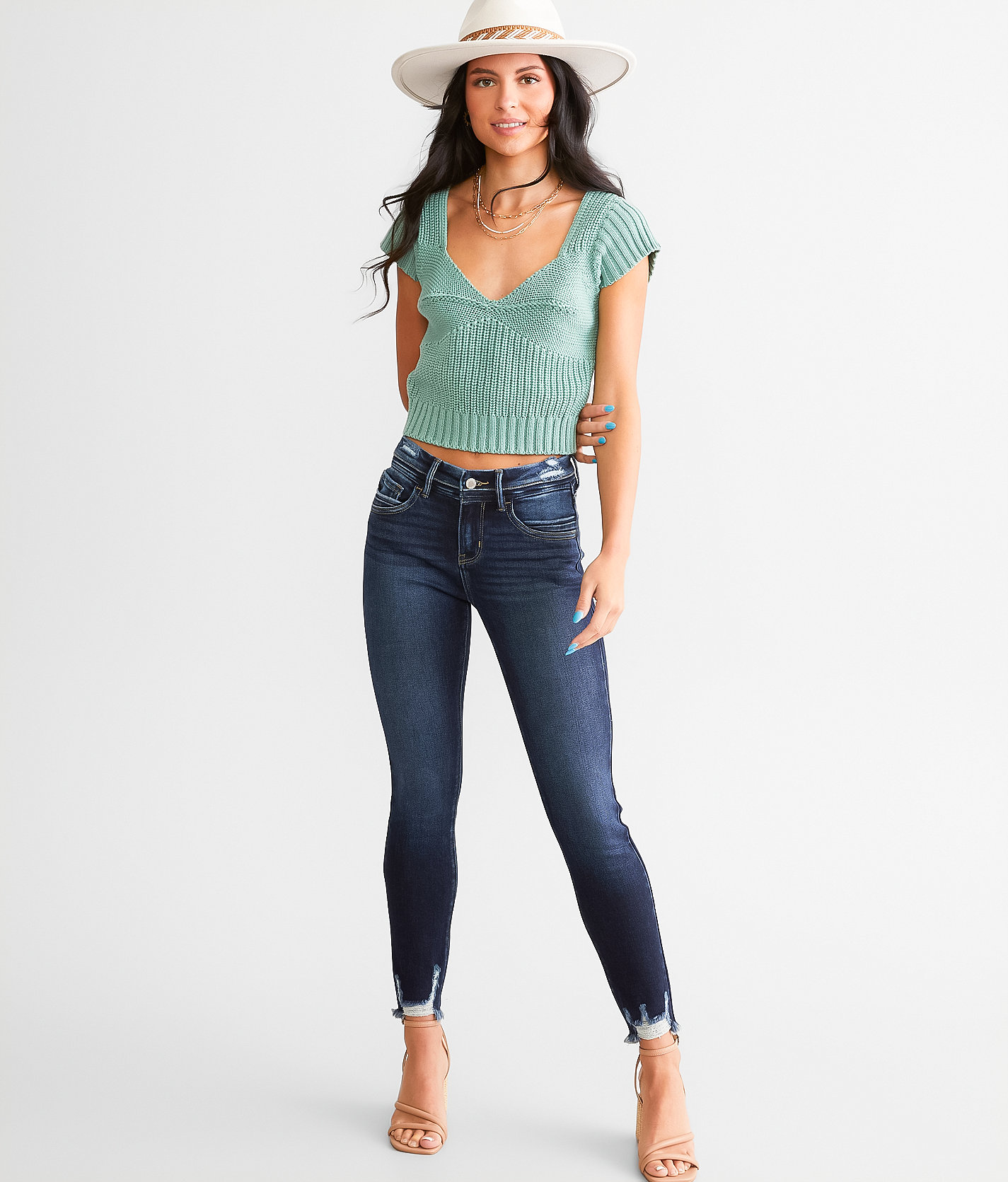 KanCan Signature Mid-Rise Ankle Skinny Stretch Jean - Women's Jeans in Emma