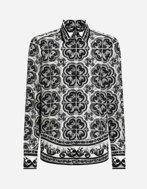 Men's Majolica Silk Print Shirt