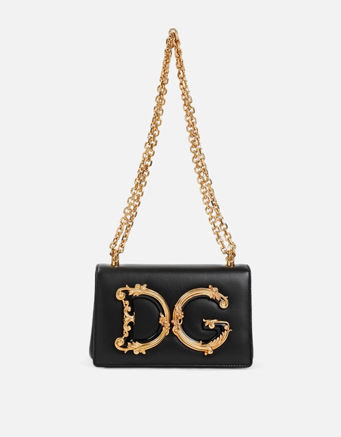 DG Girls Lamb Leather Chain Shoulder Bag