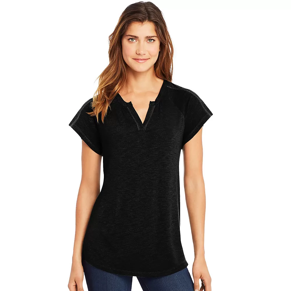 Hanes Womens Peasant Henley Top