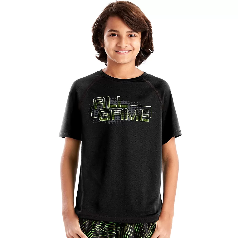 Hanes Sport Boys Graphic Short Sleeve Tech Tee