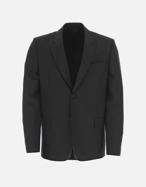 Men's Black Stretch Wool Blend Blazer