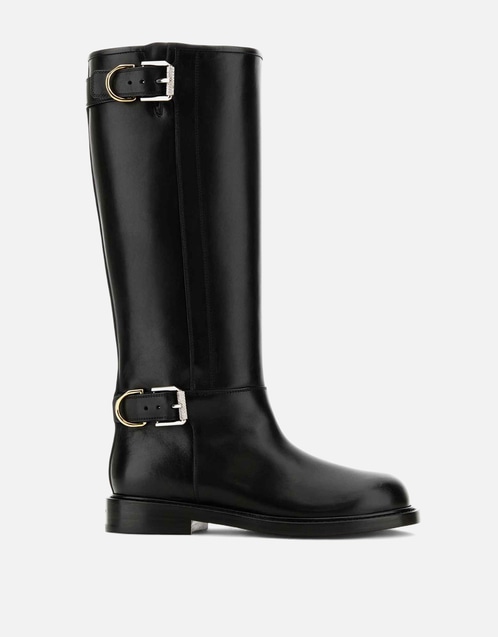 Black Leather Voyou Boots