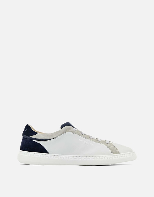 Men's White Lambskin Leather G Set Sneakers