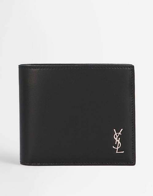 Men's East/West Calfskin Leather Single-Fold Wallet