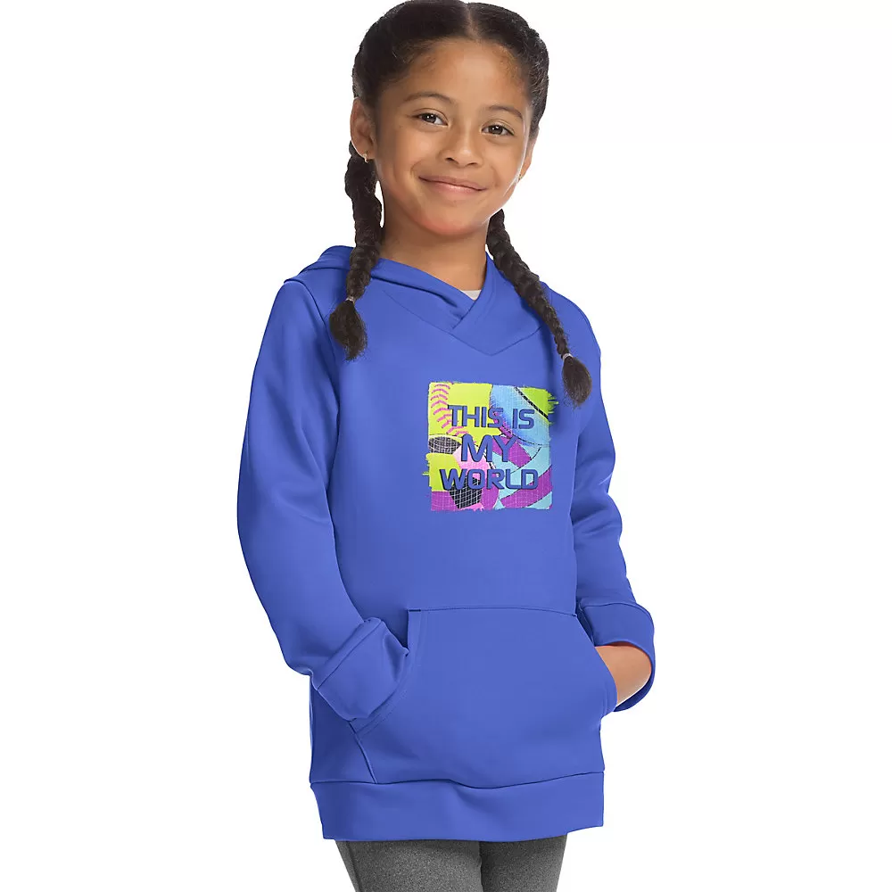 Hanes Sport Girls Graphic Tech Fleece Pullover Hoodie