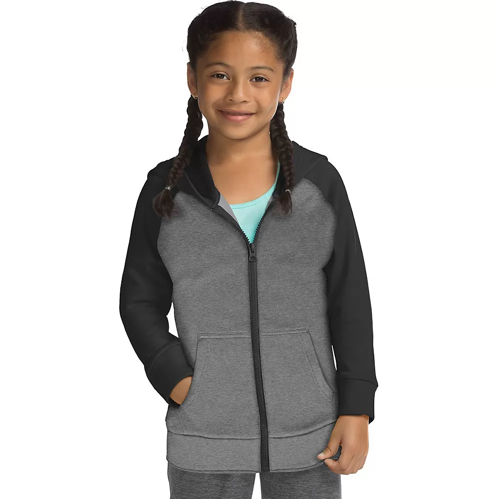 Hanes Sport Girls Tech Fleece Full Zip Hoodie