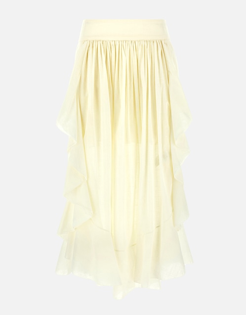 Acacia Cotton Ruffle Midi Skirt